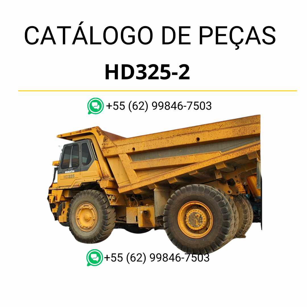 Catálogo de peças Komatsu HD325-2 em PDF com ilustrações técnicas e lista completa de componentes originais do caminhão basculante