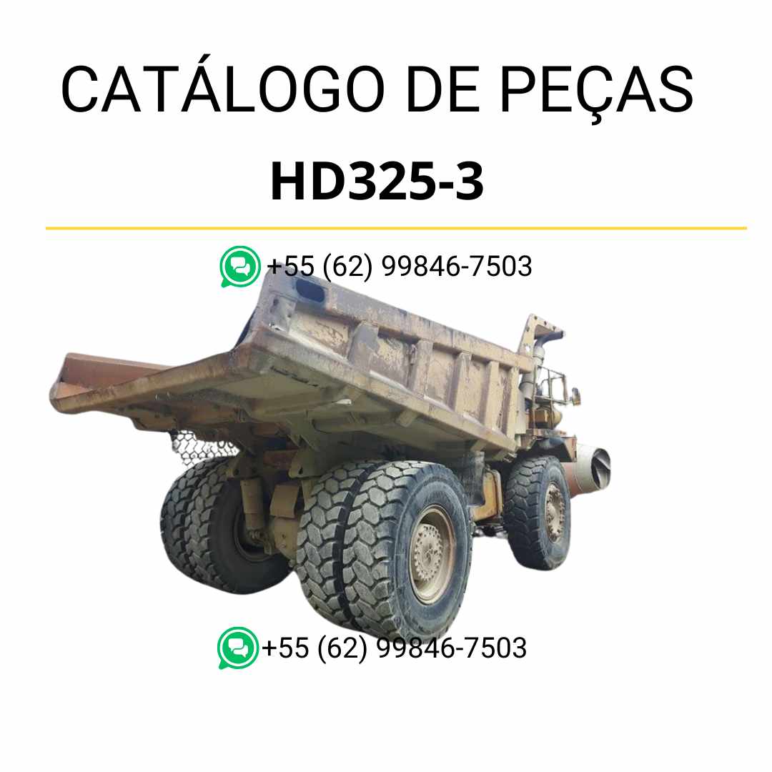 Catálogo de peças Komatsu HD325-3 em PDF com ilustrações detalhadas e identificação de componentes originais para caminhão basculante