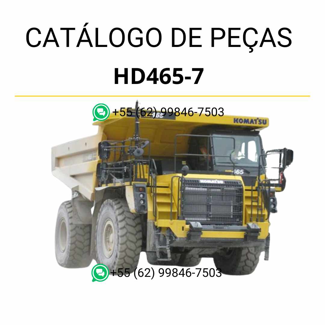 Catálogo de peças Komatsu HD465-7 em PDF com diagramas técnicos completos e identificação detalhada de componentes originais