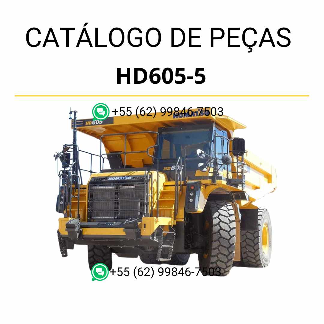 Catálogo de peças Komatsu HD605-5 em PDF com ilustrações detalhadas e lista completa de componentes originais do caminhão basculante