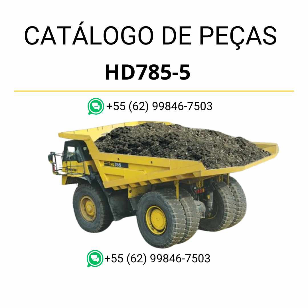 Catálogo de peças Komatsu HD785-5 em PDF com ilustrações técnicas precisas e lista detalhada de componentes originais do caminhão basculante