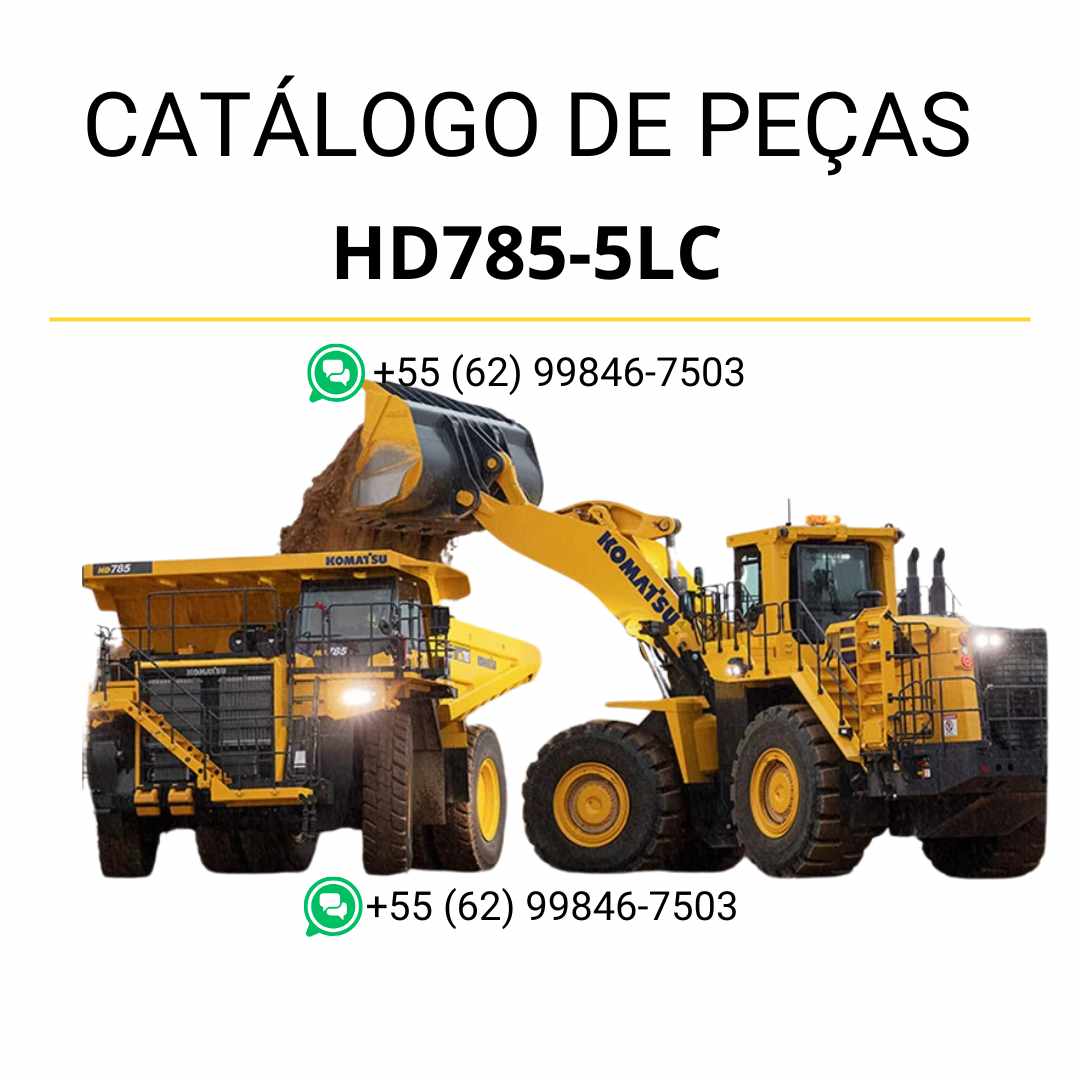 Catálogo de peças Komatsu HD785-5LC em PDF com diagramas técnicos completos e identificação detalhada dos componentes originais do caminhão basculante