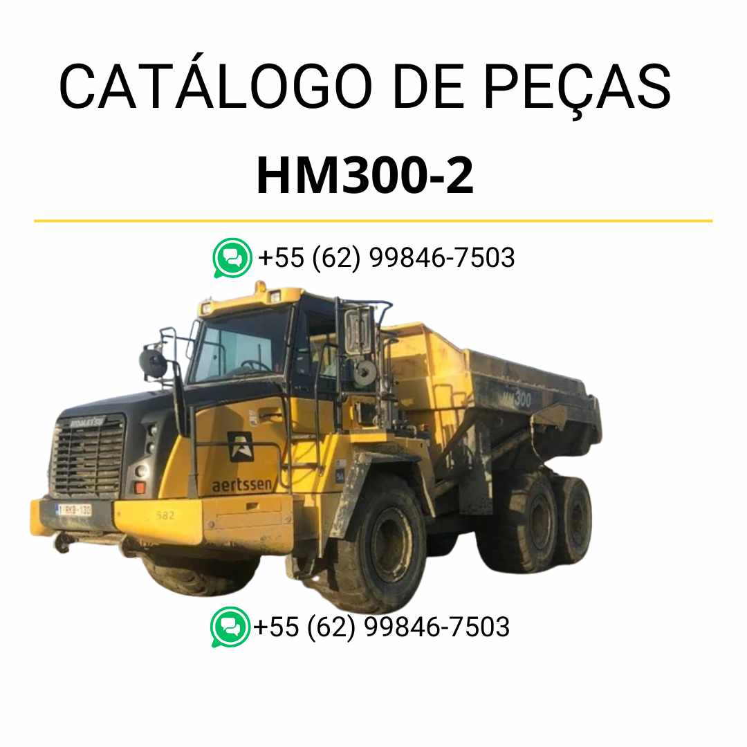 Catálogo de peças Komatsu HM300-2 em PDF com ilustrações detalhadas e lista de componentes originais para caminhões basculantes