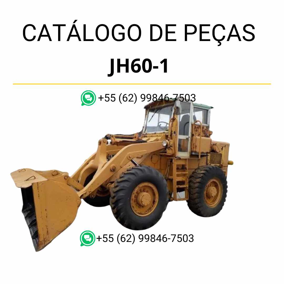 Catálogo de peças Komatsu JH60-1 em PDF, com ilustrações técnicas e identificação detalhada dos componentes da carregadeira de rodas