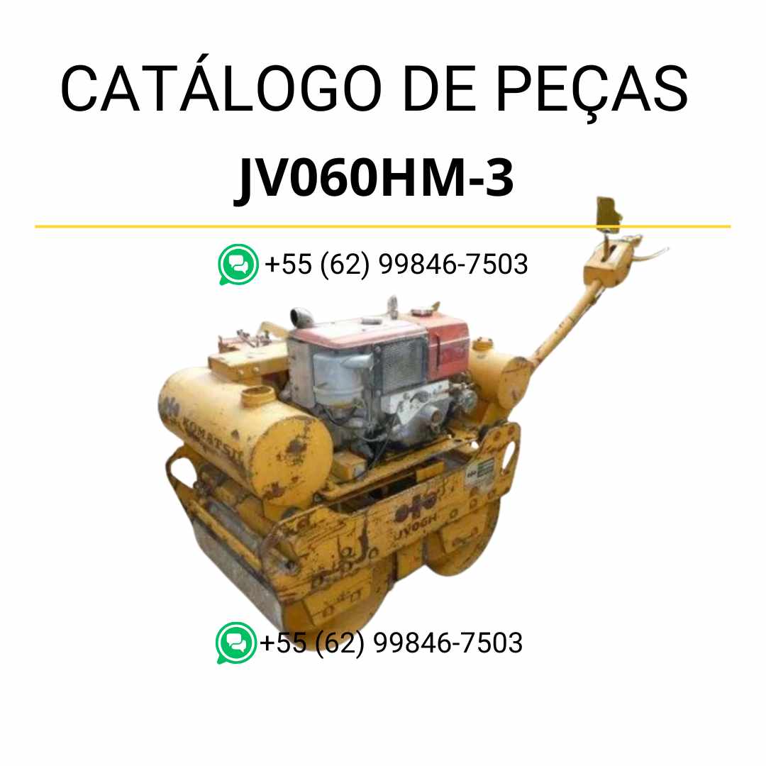Catálogo de peças Komatsu JV060HM-3 em PDF para rolos compactadores, com ilustrações técnicas detalhadas e lista completa de componentes originais