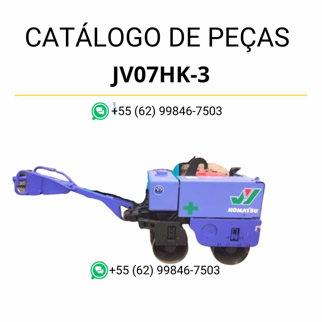 Catálogo de peças Komatsu JV07HK-3 em PDF para rolos compactadores, com diagramas detalhados e identificação precisa de componentes originais