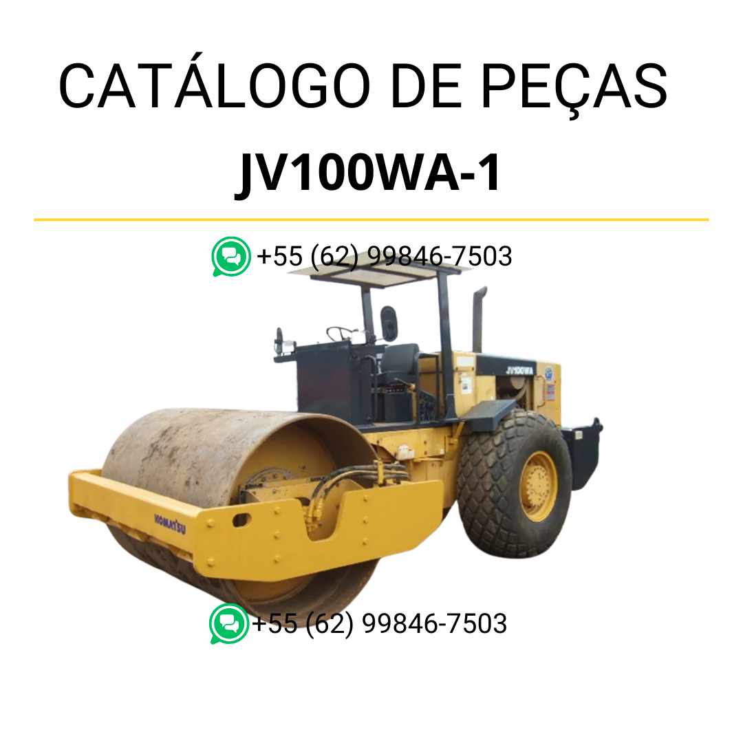 Catálogo de peças Komatsu JV100WA-1 em PDF para rolos compactadores, com diagramas detalhados e identificação completa de peças originais