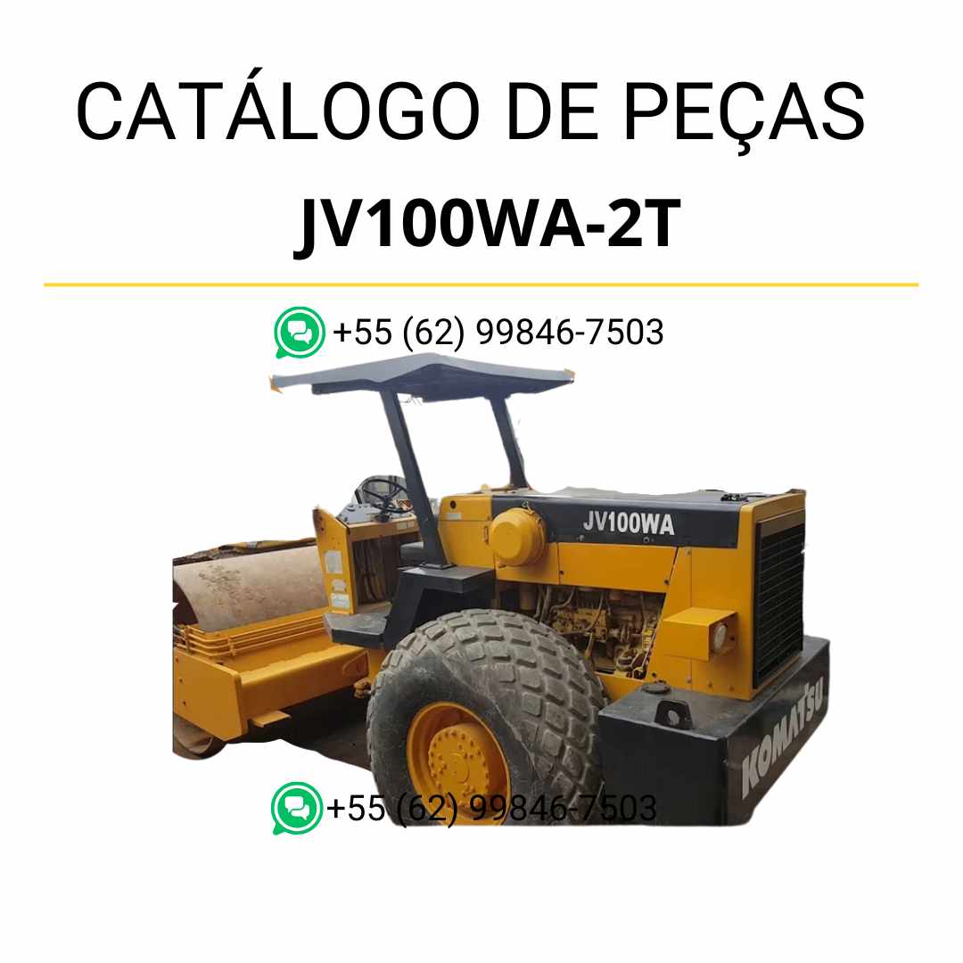 Catálogo de peças Komatsu JV100WA-2T em PDF para rolos compactadores, com diagramas técnicos e identificação precisa de componentes originais