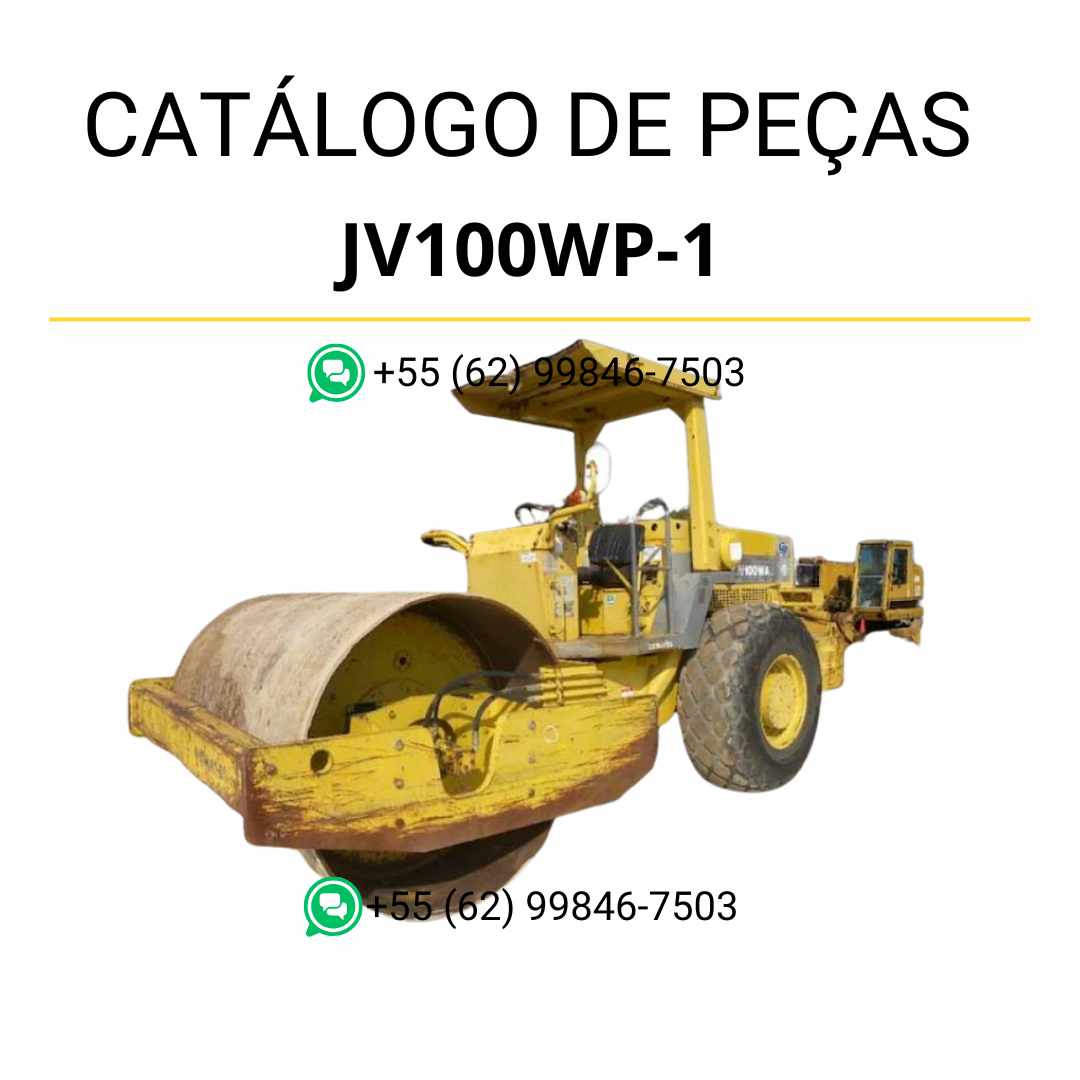 Catálogo de peças Komatsu JV100WP-1 em PDF para rolos compactadores, com ilustrações técnicas detalhadas e lista completa de componentes originais