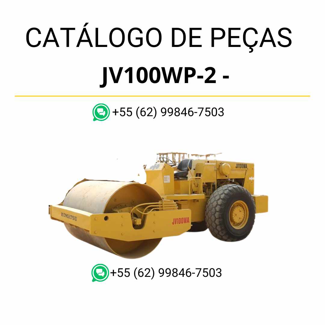 Catálogo de peças Komatsu JV100WP-2 em PDF para rolos compactadores, contendo diagramas detalhados e identificação completa de componentes originais