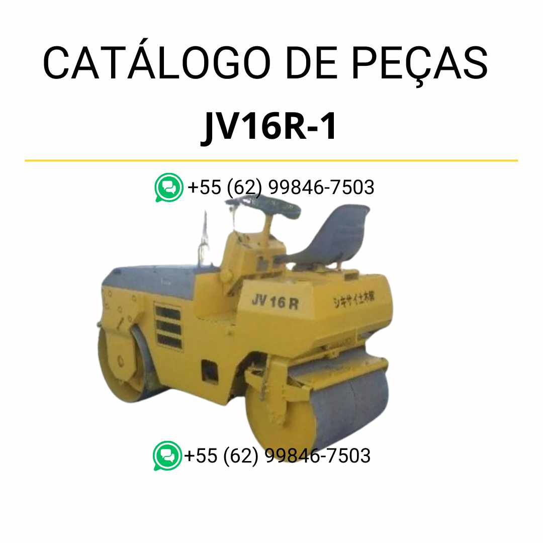 Catálogo de peças Komatsu JV16R-1 em PDF para rolos compactadores, com diagramas técnicos completos e identificação precisa de componentes originais
