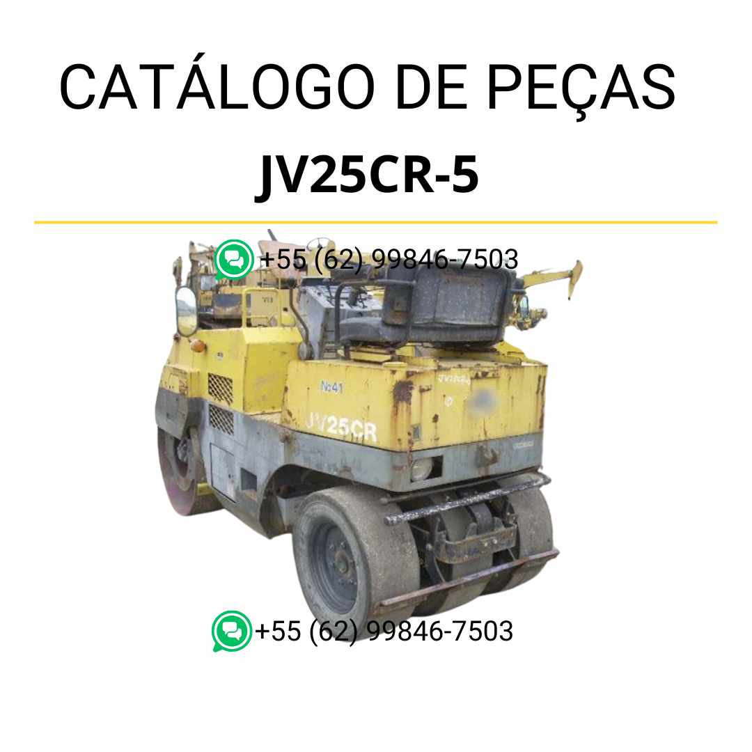 Catálogo de peças Komatsu JV25CR-5 em PDF para rolos compactadores, incluindo diagramas técnicos e lista detalhada de componentes originais