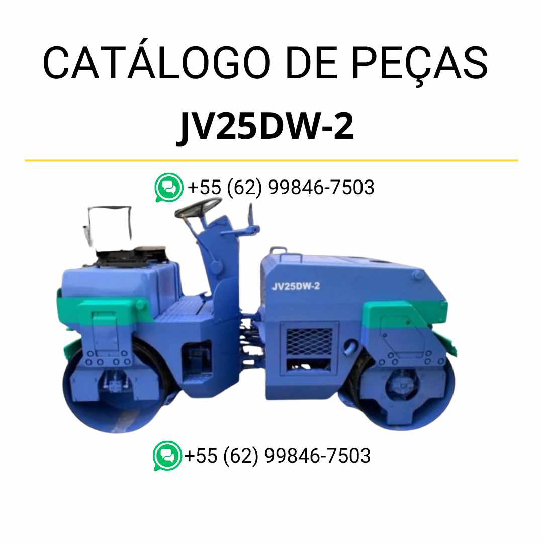 Catálogo de peças Komatsu JV25DW-2 em PDF para rolos compactadores, com ilustrações detalhadas e identificação precisa de componentes originais
