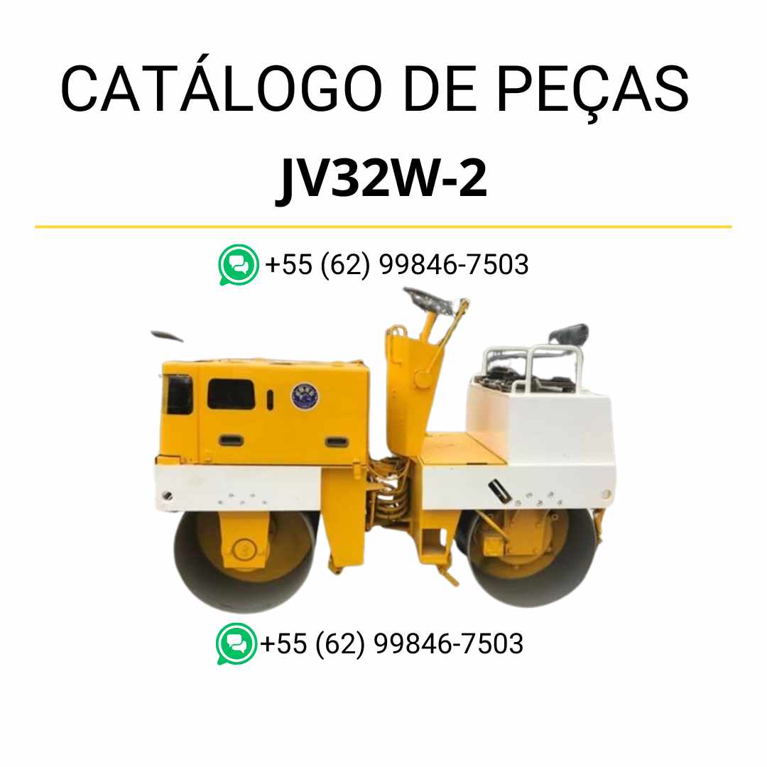Catálogo de peças Komatsu JV32W-2 em PDF para rolos compactadores, contendo diagramas técnicos e lista detalhada de componentes originais