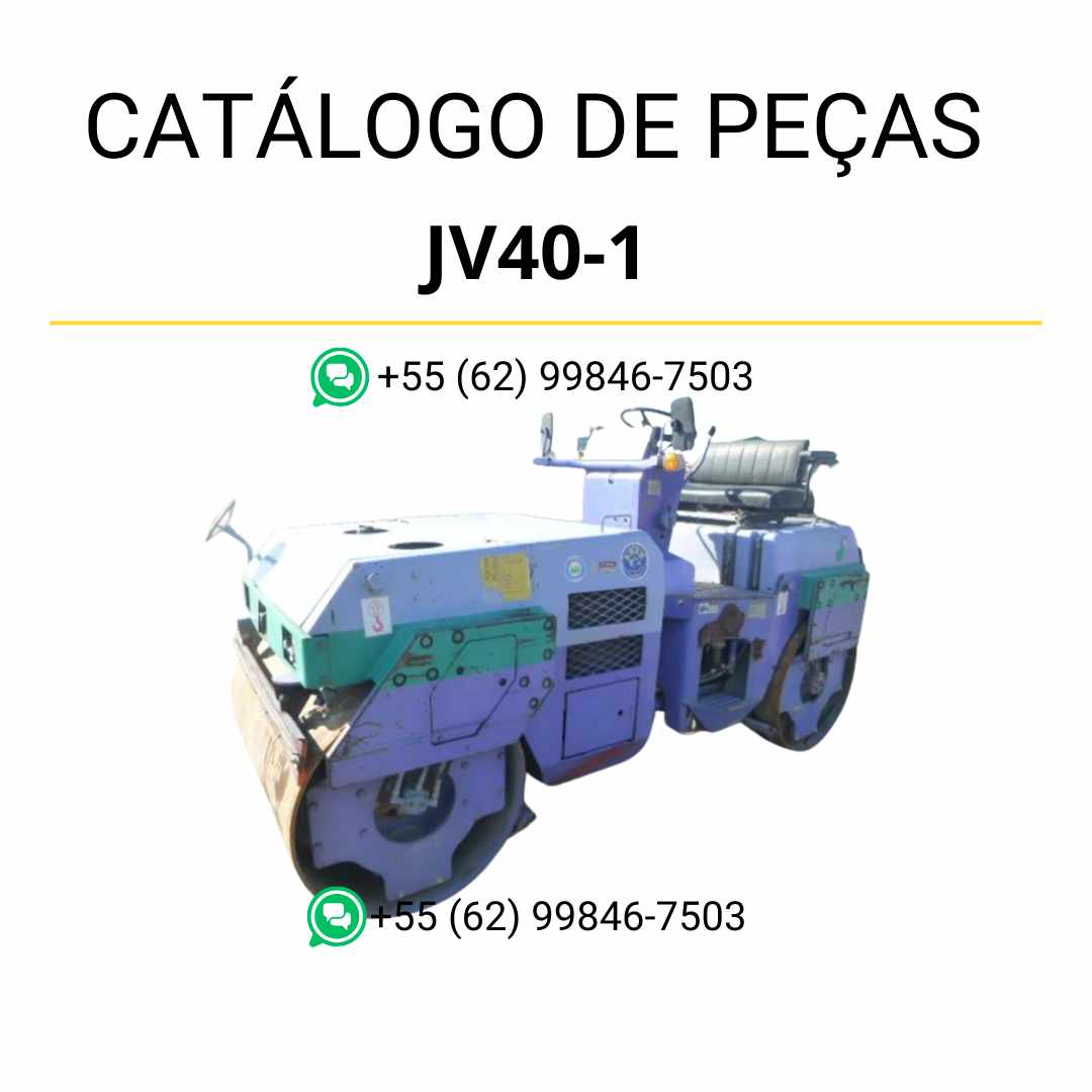 Catálogo de peças Komatsu JV40-1 em PDF para rolos compactadores, com ilustrações técnicas e identificação completa dos componentes originais

