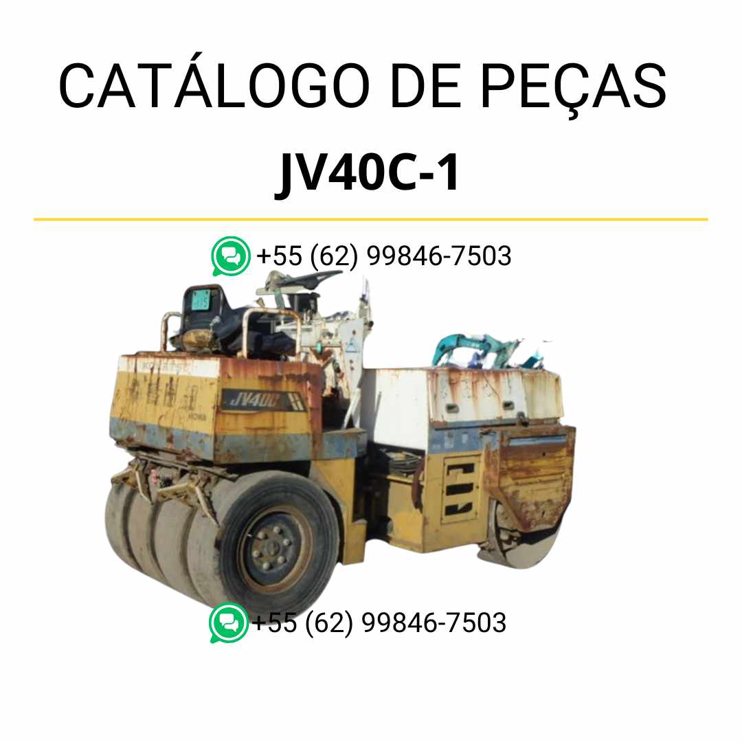Catálogo de peças Komatsu JV40C-1 em PDF para rolos compactadores, com ilustrações técnicas e lista completa de componentes originais