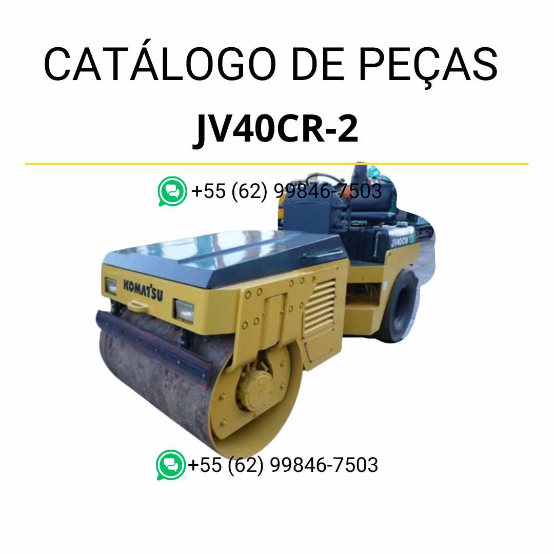 Catálogo de peças Komatsu JV40CR-2 em PDF para rolos compactadores, com diagramas técnicos e lista detalhada de componentes originais