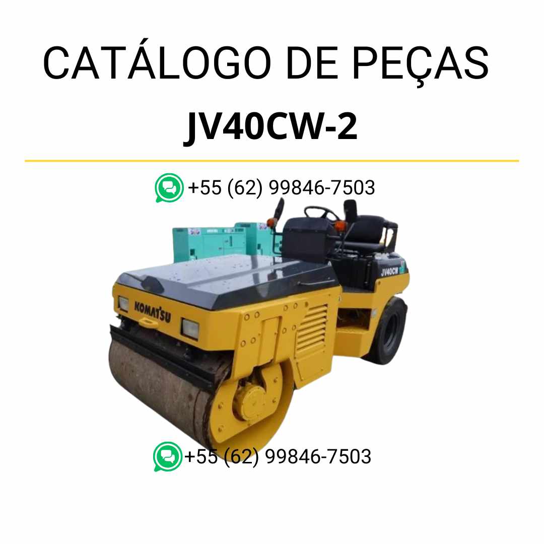 Catálogo de peças Komatsu JV40CW-2 em PDF para rolos compactadores, contendo diagramas detalhados e lista completa de componentes originais