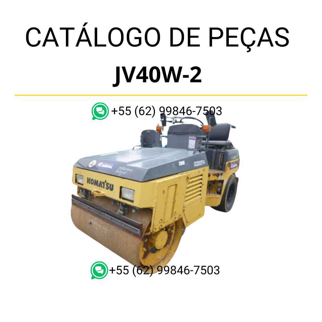 Catálogo de peças Komatsu JV40W-2 em PDF para rolos compactadores, incluindo diagramas técnicos e lista completa de componentes originais