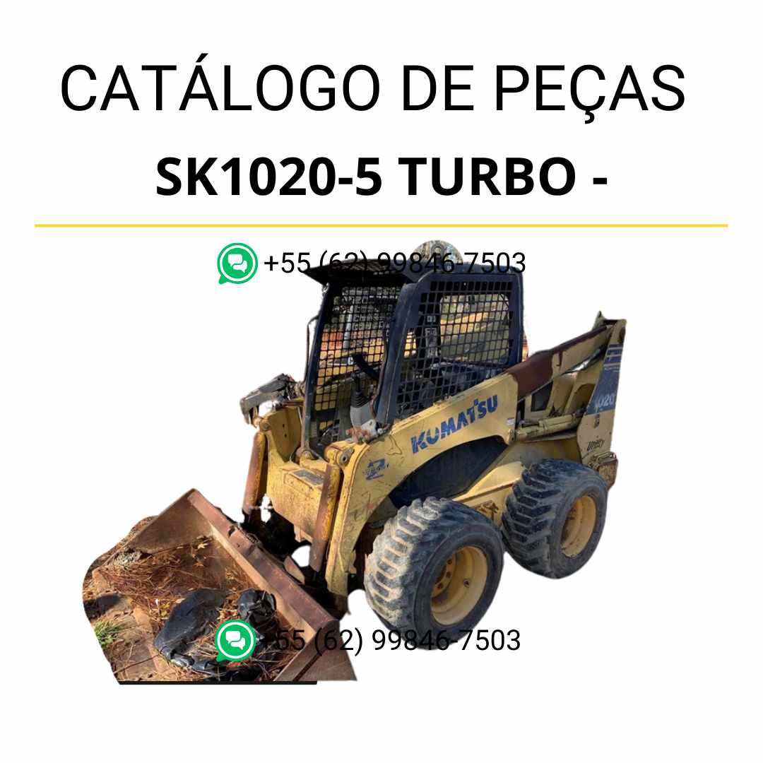 Catálogo de peças Komatsu SK1020-5 Turbo em PDF para minicarregadeiras, com ilustrações técnicas e lista completa de componentes originais