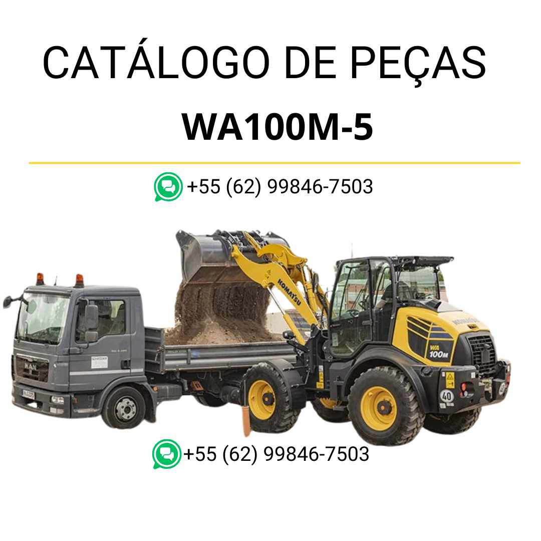 Catálogo de peças Komatsu WA100M-5 Carregadeira de Rodas em PDF — inclui diagramas técnicos detalhados e lista completa de componentes originais para manutenção eficiente.