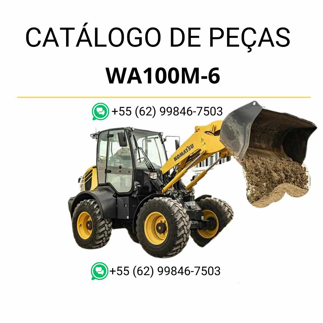  Catálogo de peças Komatsu WA100M-6 em PDF com ilustrações técnicas e relação completa de componentes da carregadeira de rodas