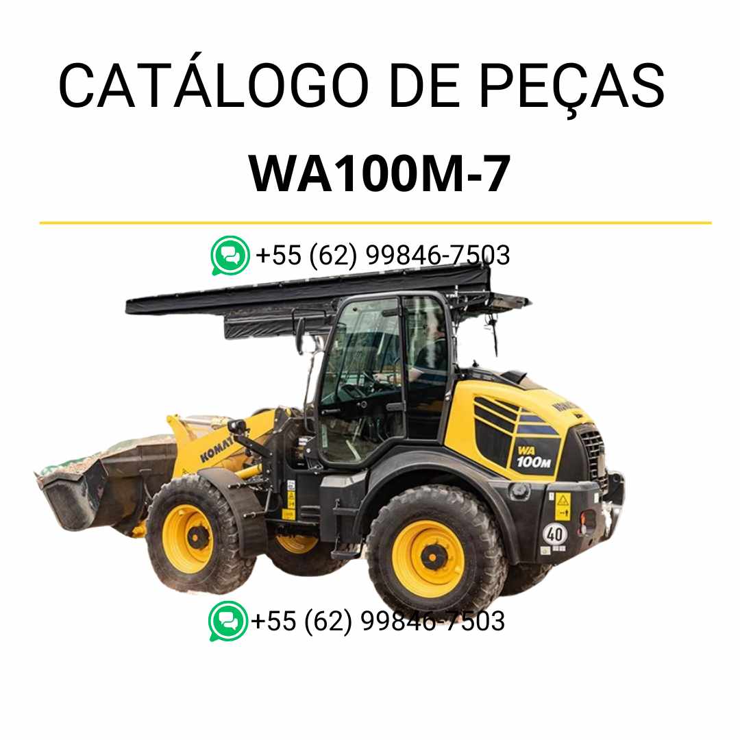 Catálogo de peças Komatsu WA100M-7 em PDF com diagramas detalhados e lista de componentes originais da carregadeira de rodas