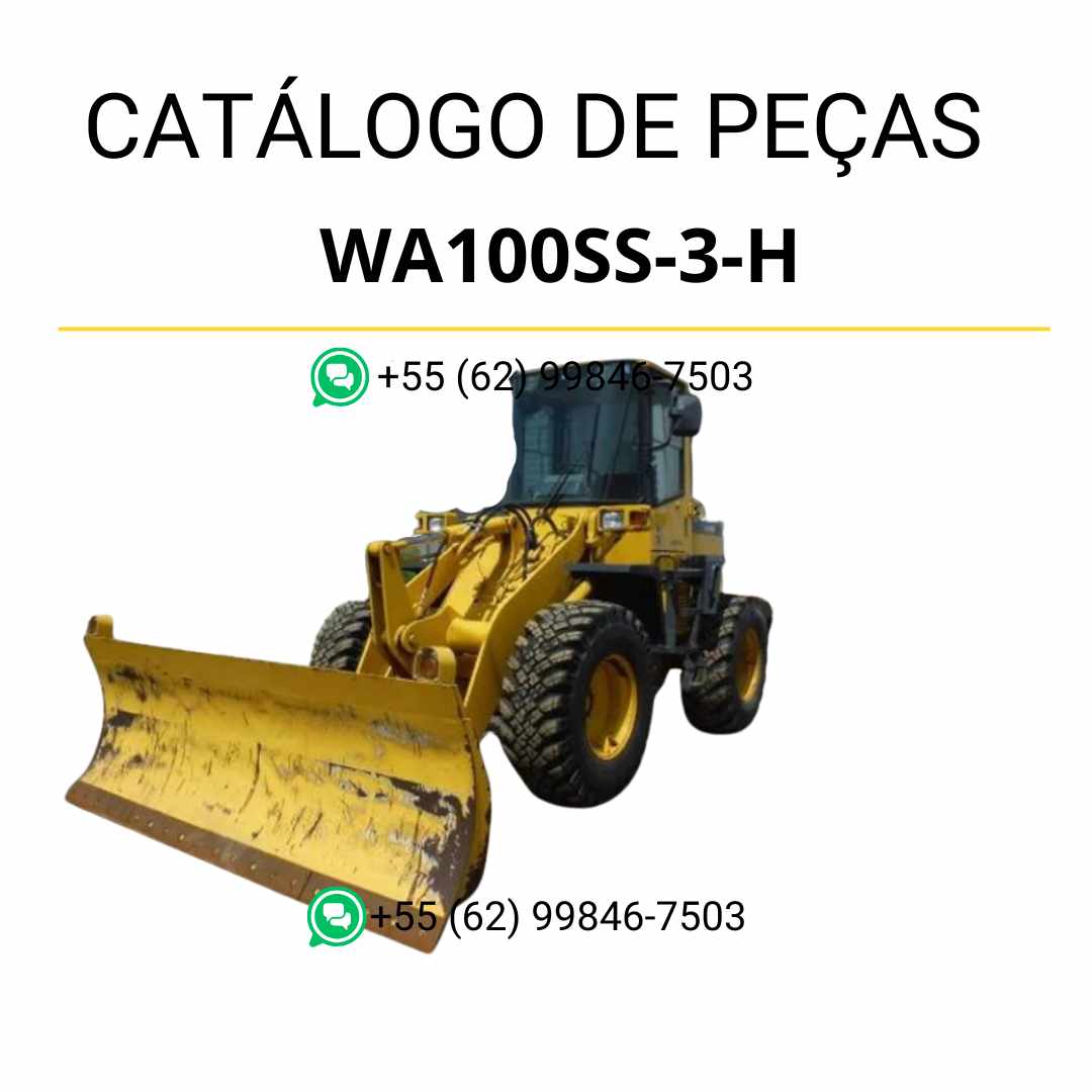 Catálogo de peças Komatsu WA100SS-3-H em PDF com ilustrações técnicas e identificação precisa dos componentes da carregadeira de rodas