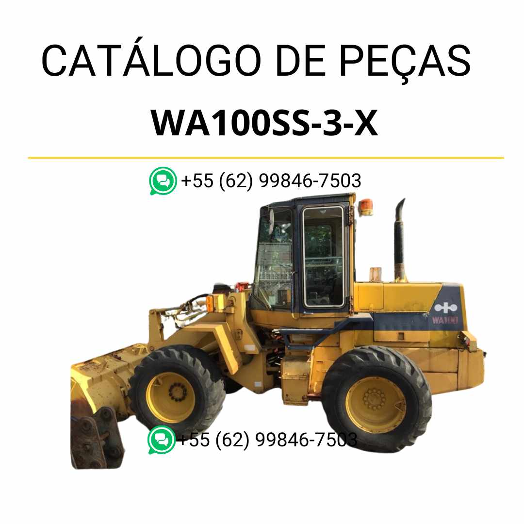 Catálogo de peças Komatsu WA100SS-3-X em PDF com esquemas ilustrados e lista completa de componentes da carregadeira de rodas