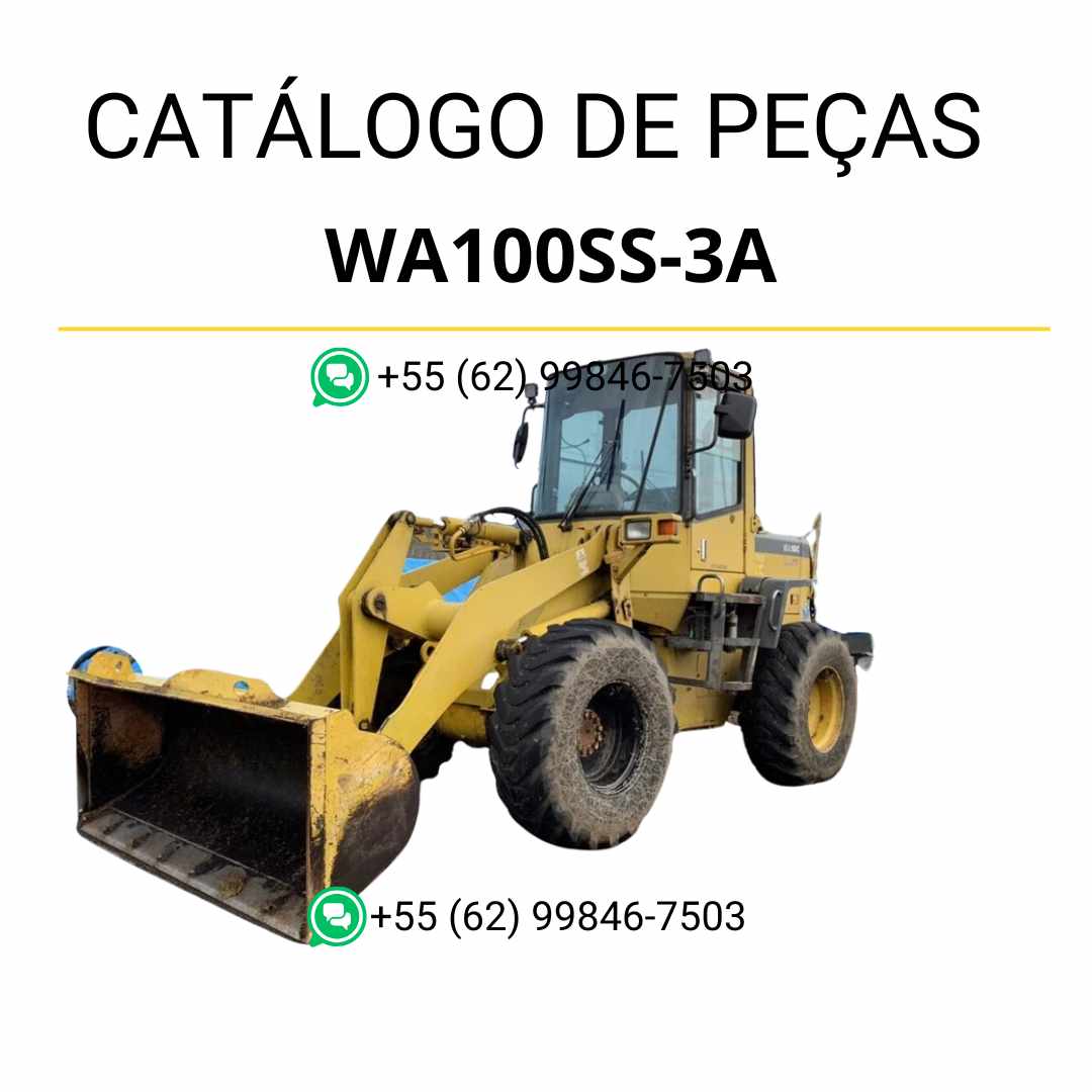 Catálogo de peças Komatsu WA100SS-3A em PDF com diagramas ilustrados e referência completa dos componentes da carregadeira de rodas