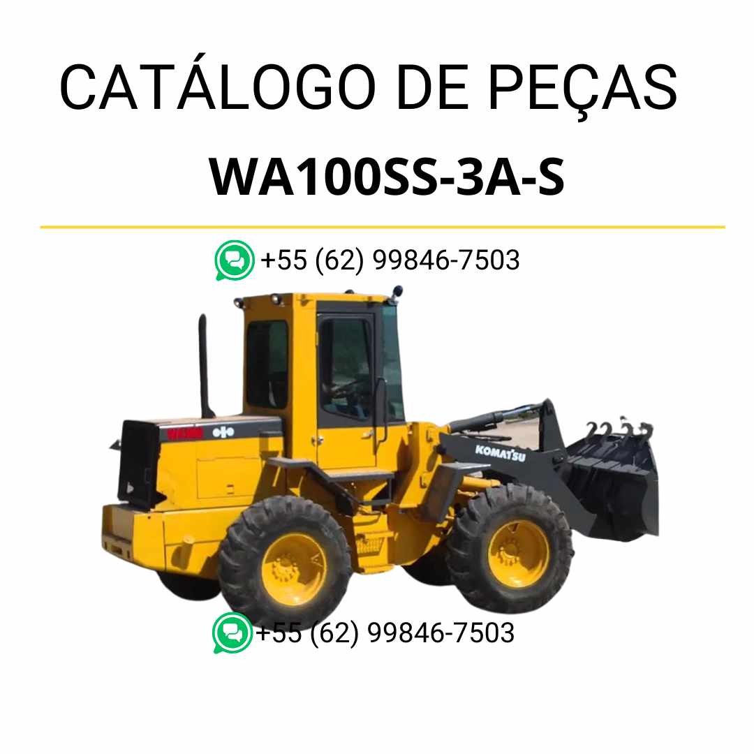 Catálogo de peças Komatsu WA100SS-3A-S em PDF com lista detalhada de componentes originais da carregadeira de rodas