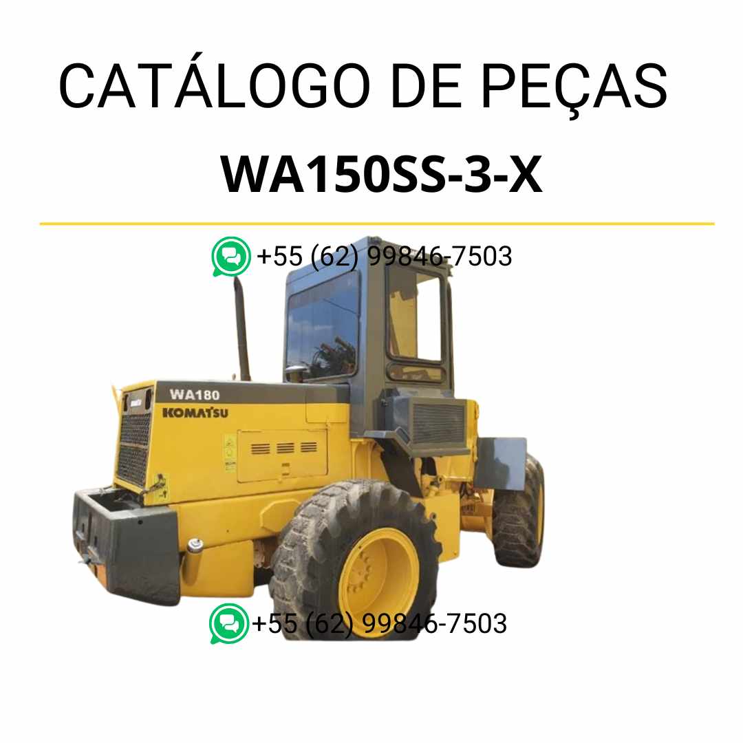 Catálogo de peças Komatsu WA150SS-3 X em PDF com diagramas técnicos e identificação completa dos componentes da carregadeira de rodas