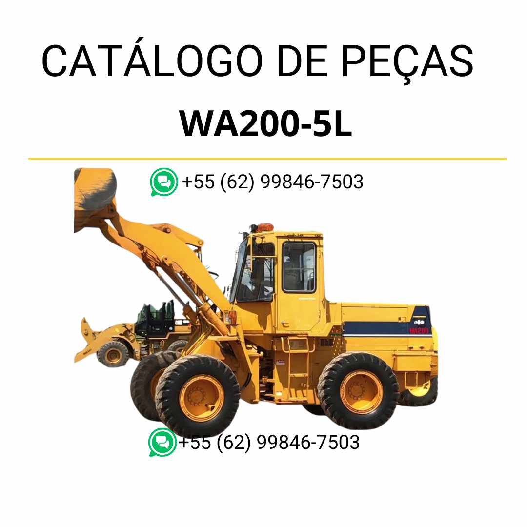 Catálogo de peças Komatsu WA200-5L em PDF com esquemas técnicos e identificação completa dos componentes da carregadeira de rodas