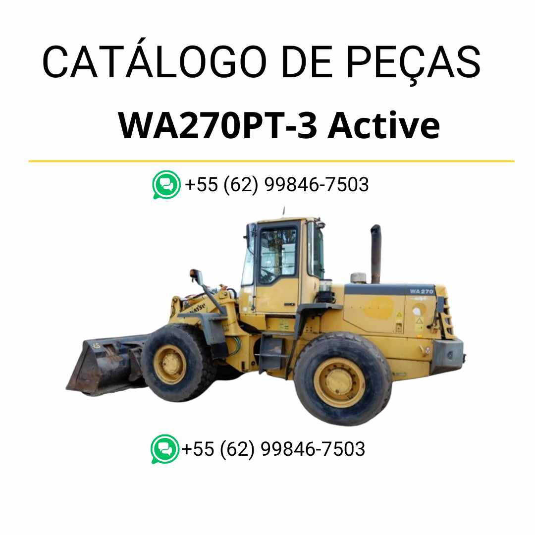 Catálogo de peças Komatsu WA270PT-3 Active em PDF com ilustrações técnicas e lista de componentes originais da carregadeira de rodas