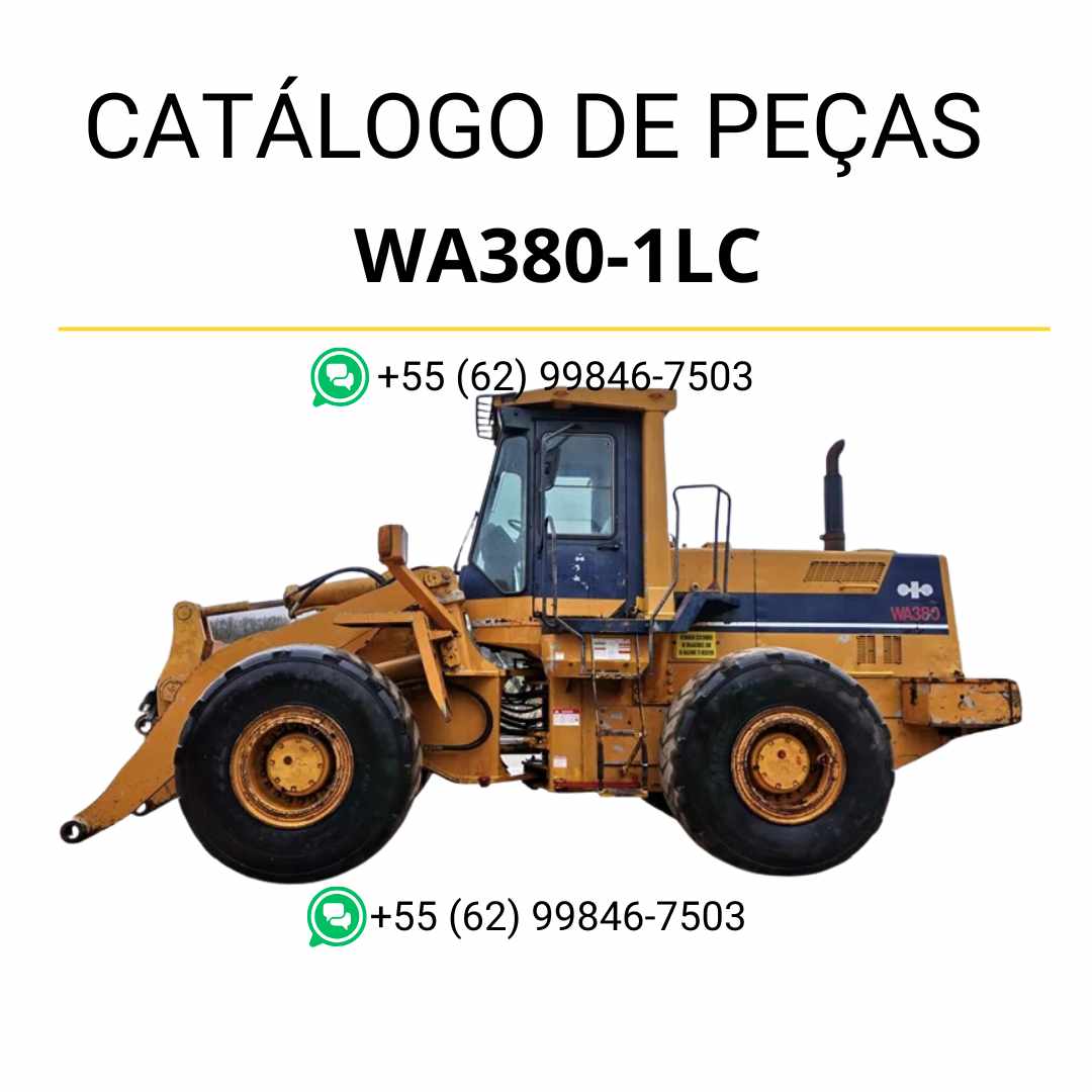 Catálogo de peças Komatsu WA380-1LC em PDF, com diagramas claros e identificação detalhada dos componentes da carregadeira de rodas
