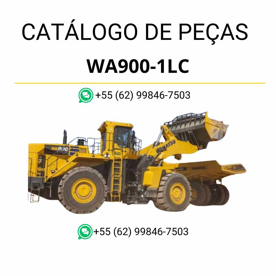 Catálogo de peças Komatsu WA900-1LC em PDF, trazendo diagramas completos e identificação técnica dos componentes da carregadeira de rodas.
