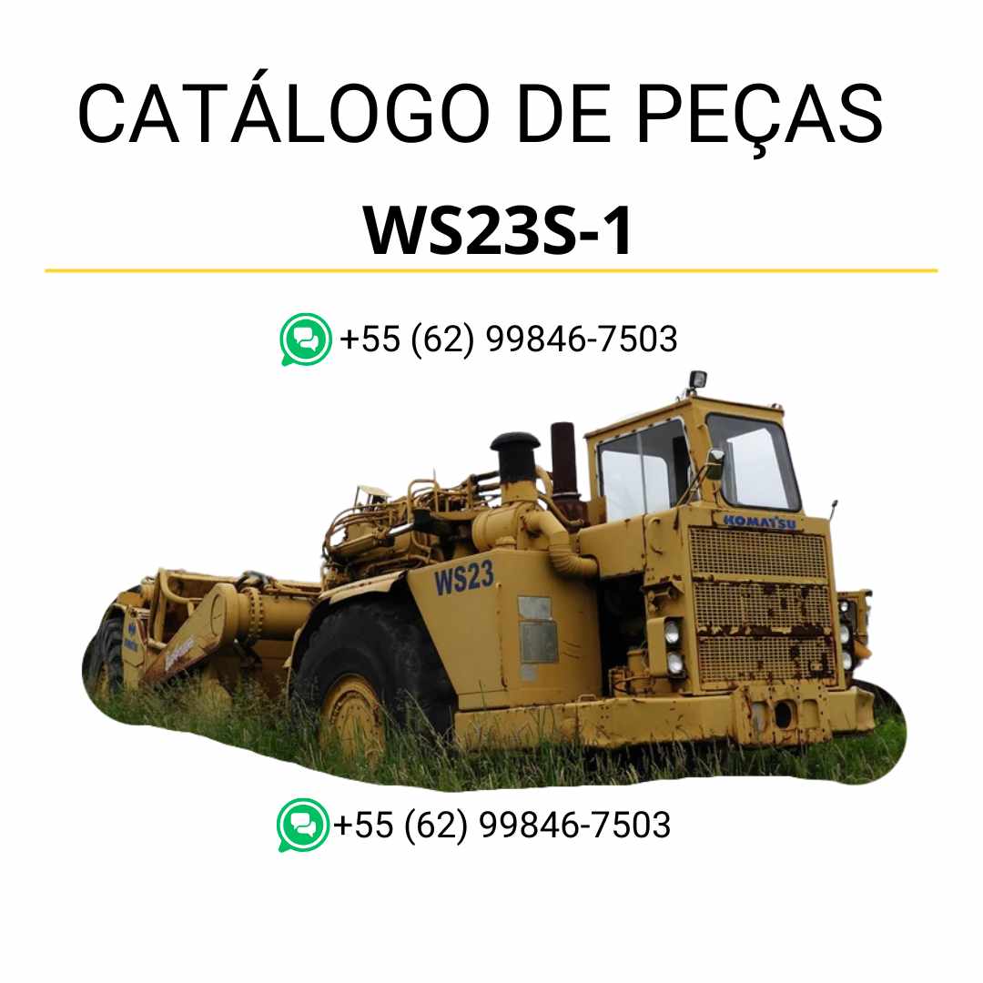 Catálogo de peças Komatsu WS23S-1 em PDF para motor scrapers, com diagramas detalhados e lista completa de componentes originais
