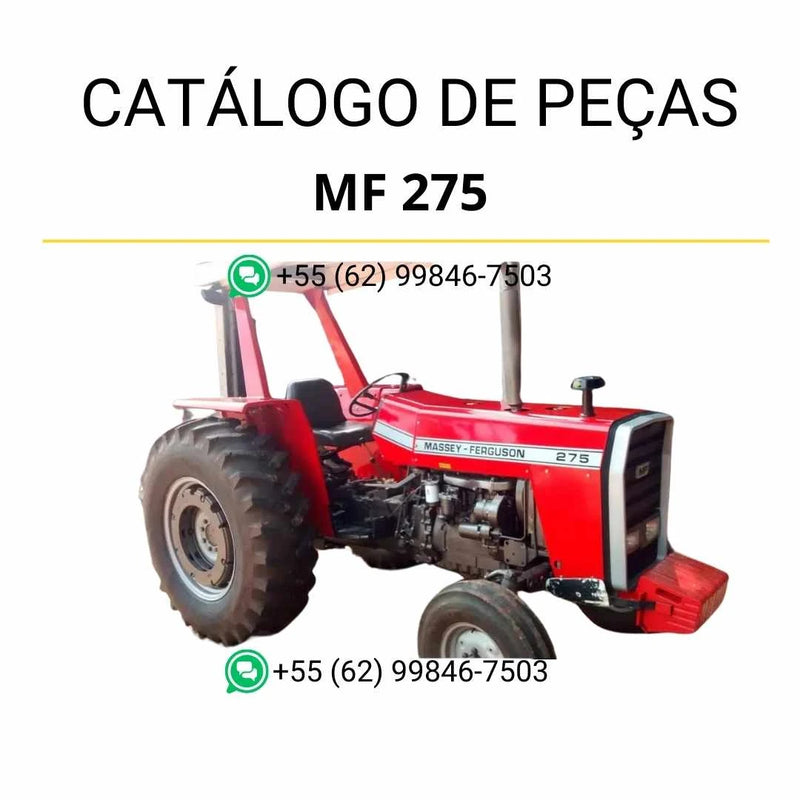 Catálogo de peças do trator MF 275 em PDF, com ilustrações técnicas e identificação completa dos componentes originais Massey Ferguson