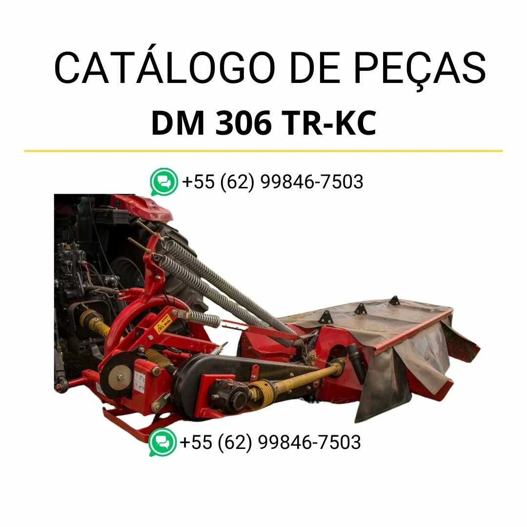 Catálogo de peças MF DM 306 TR-KC em PDF, com diagramas detalhados do cortador de disco e identificação completa dos componentes.