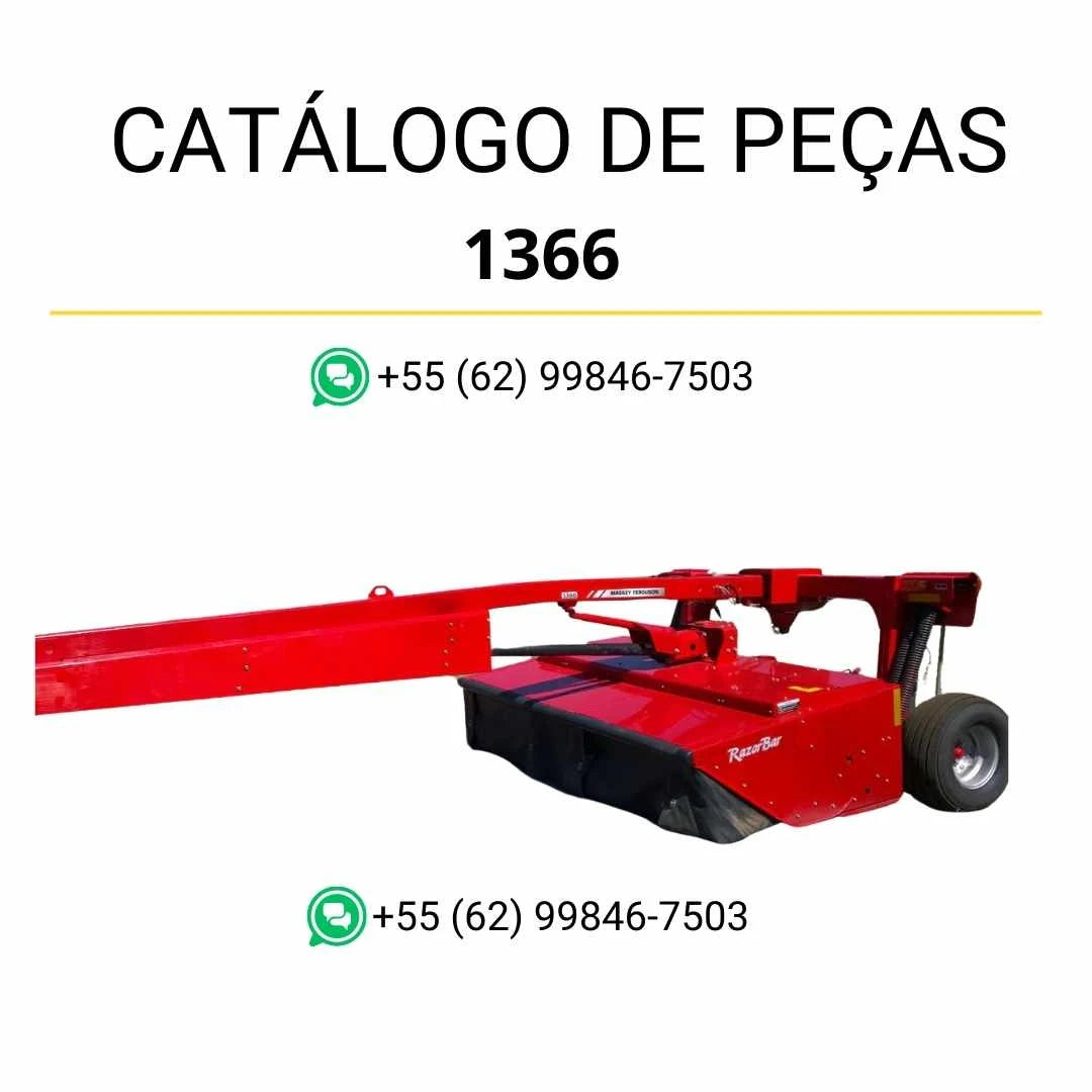 Catálogo de peças Massey Ferguson 1366 cortadora rotativa em PDF, com ilustrações técnicas e identificação completa dos componentes de manutenção.