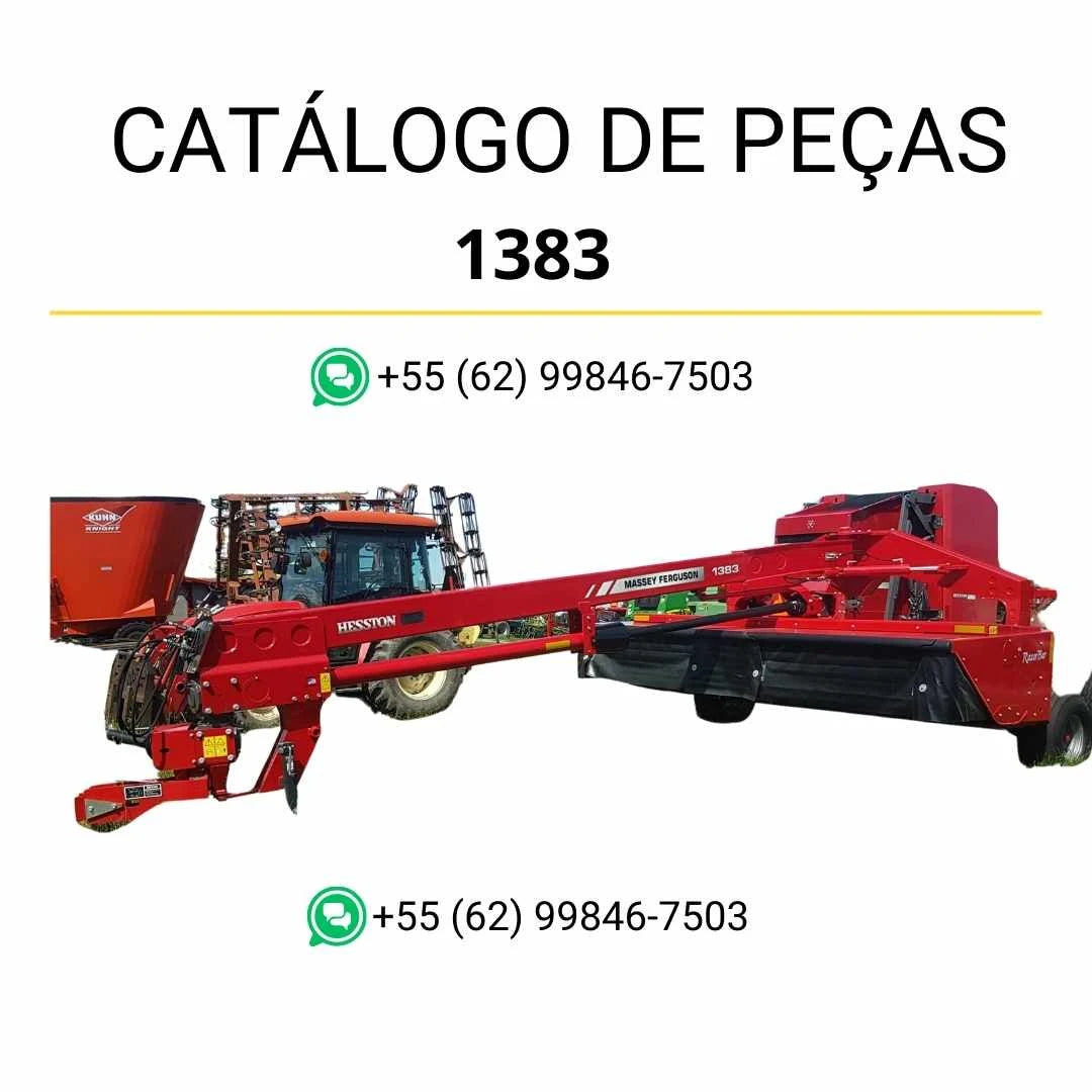 Catálogo de peças Massey Ferguson 1383 cortadora rotativa em PDF, com diagramas técnicos e identificação completa dos componentes para reposição.