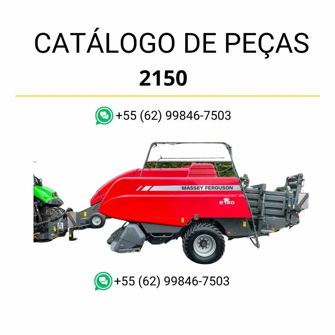Catálogo de peças Massey Ferguson 2150 enfardadeira em PDF, trazendo ilustrações técnicas e identificação completa dos componentes originais.