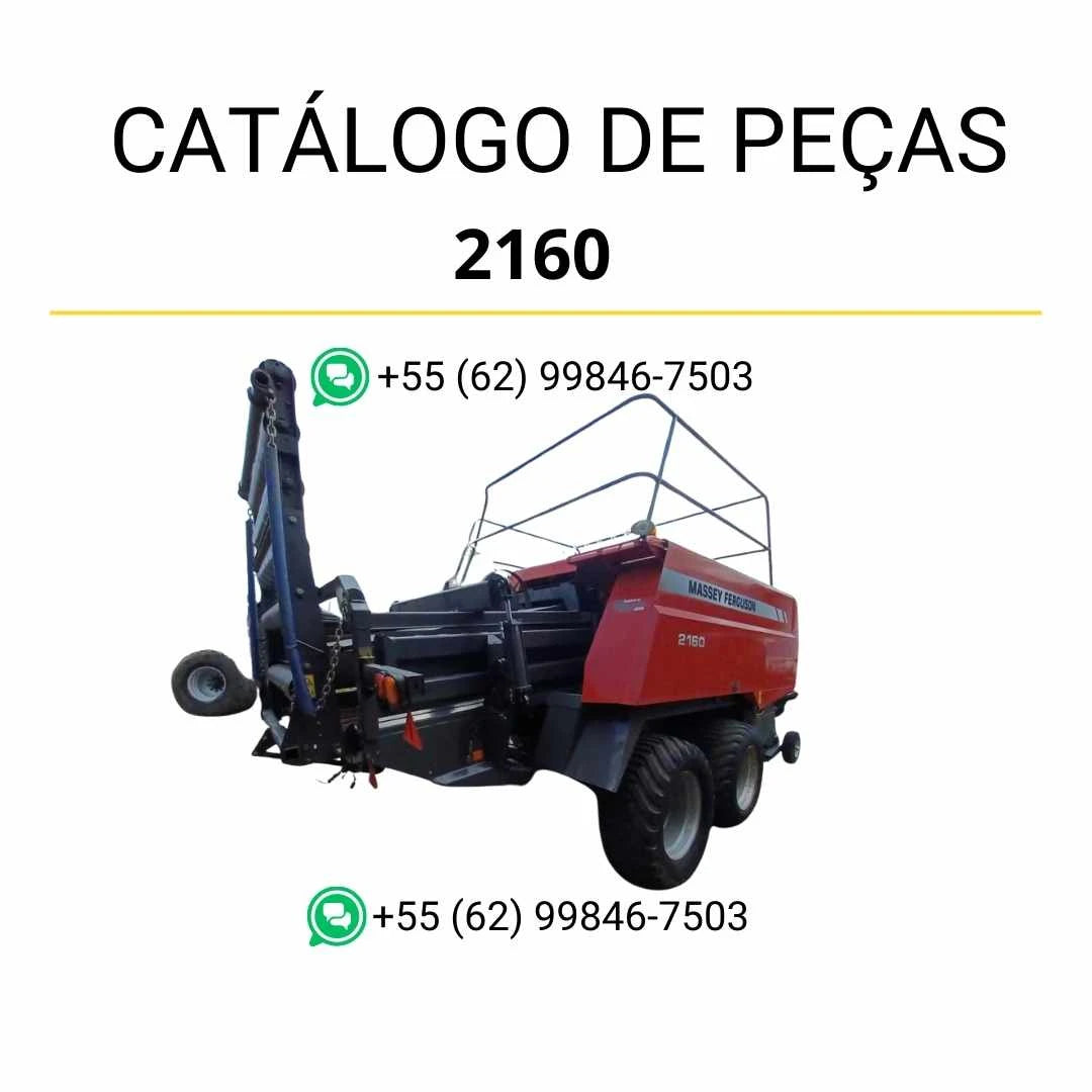 Catálogo de peças Massey Ferguson 2160 enfardadeira em PDF, com diagramas precisos e lista detalhada de componentes para identificação rápida.