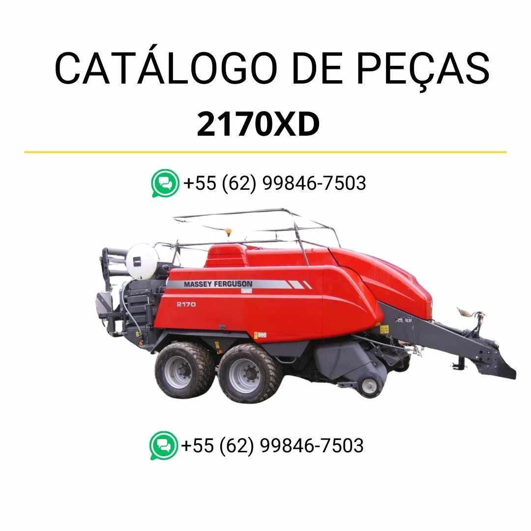Catálogo de peças Massey Ferguson 2170 e 2170XD enfardadeira em PDF, trazendo diagramas completos e identificação detalhada de componentes.