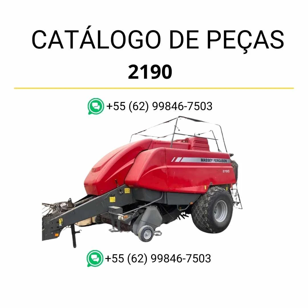 Catálogo de peças Massey Ferguson 2190 enfardadeira em PDF com ilustrações técnicas e detalhes completos para identificação de partes.