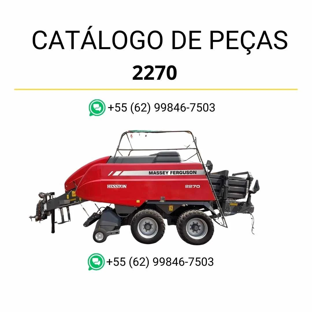 Catálogo de peças PDF Massey Ferguson 2270/2270XD Enfardadeira com vistas técnicas e componentes identificados para suporte em reparos