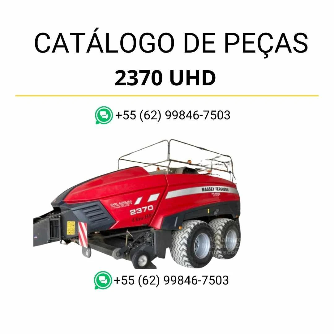 Catálogo de peças PDF Massey Ferguson 2370 UHD Enfardadeira com ilustrações técnicas detalhadas e identificação completa dos componentes