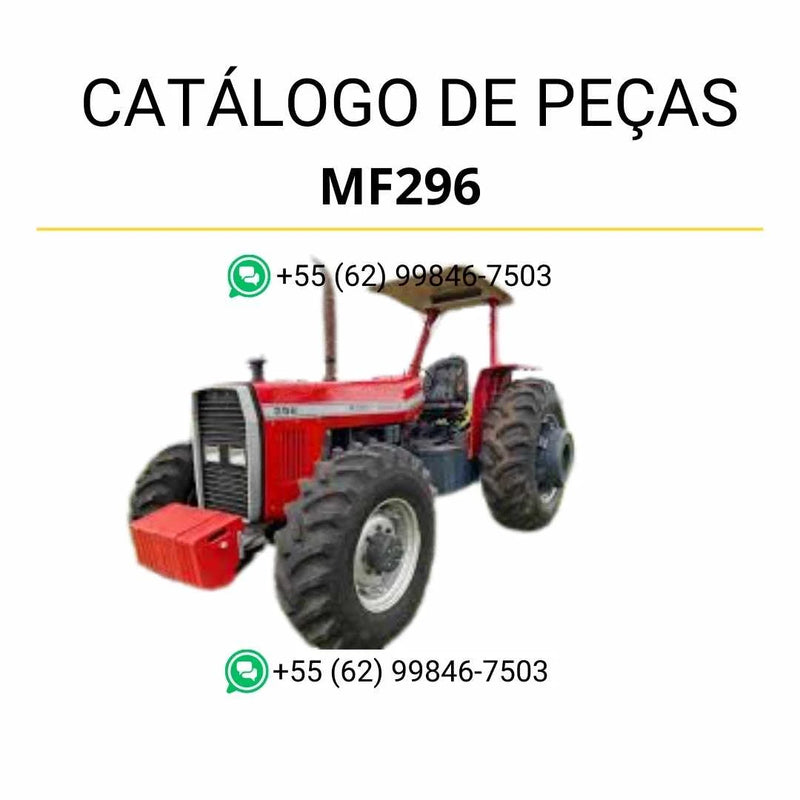 Catálogo de peças Massey Ferguson 296 em PDF com ilustrações técnicas e relação completa de componentes do trator