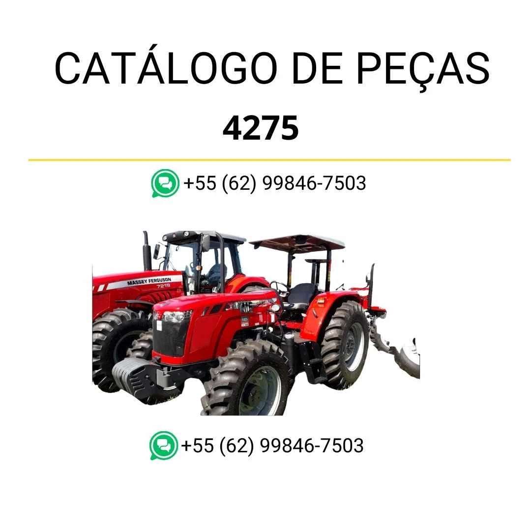 Catálogo de peças em PDF Massey Ferguson 4275 BR para trator, com ilustrações técnicas detalhadas e identificação de componentes.