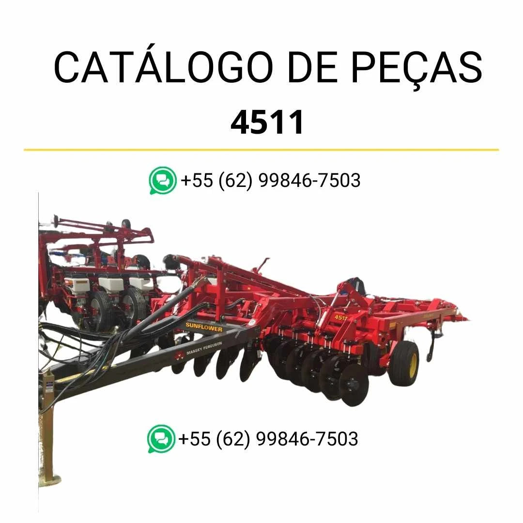 Catálogo de peças Massey Ferguson 4511 Disc Ripper em PDF com diagramas detalhados e identificação completa de componentes